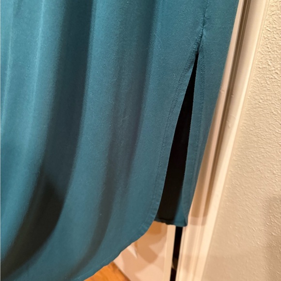 Zenana teal maxi shirt tail dress with pockets size L - Picture 4 of 4